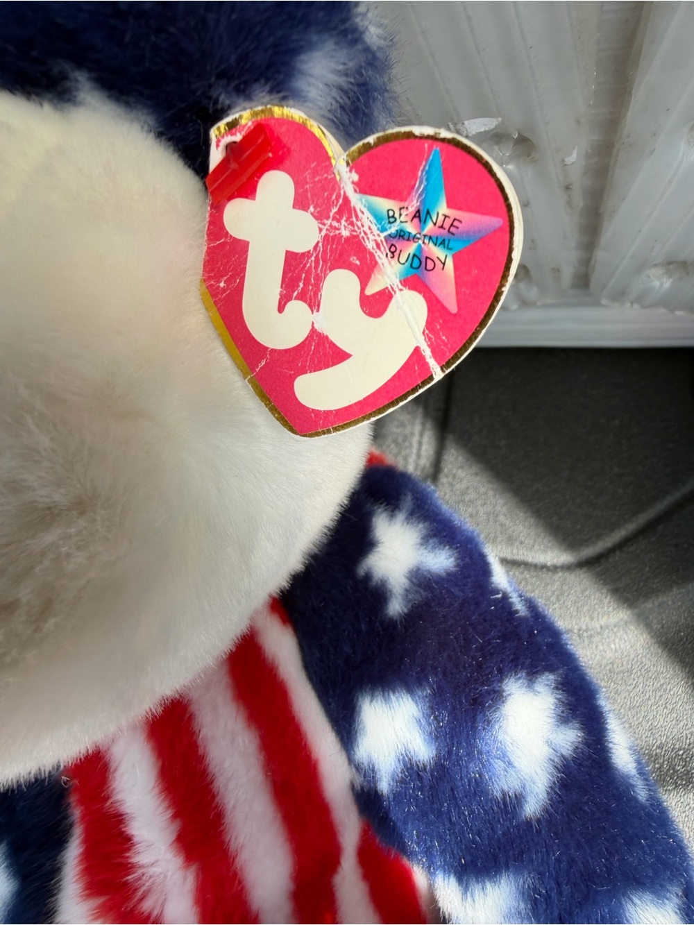 Ty Beanie Baby 1999 Patriotic American Flag Bear - Red White Blue - Picture 8 of 9